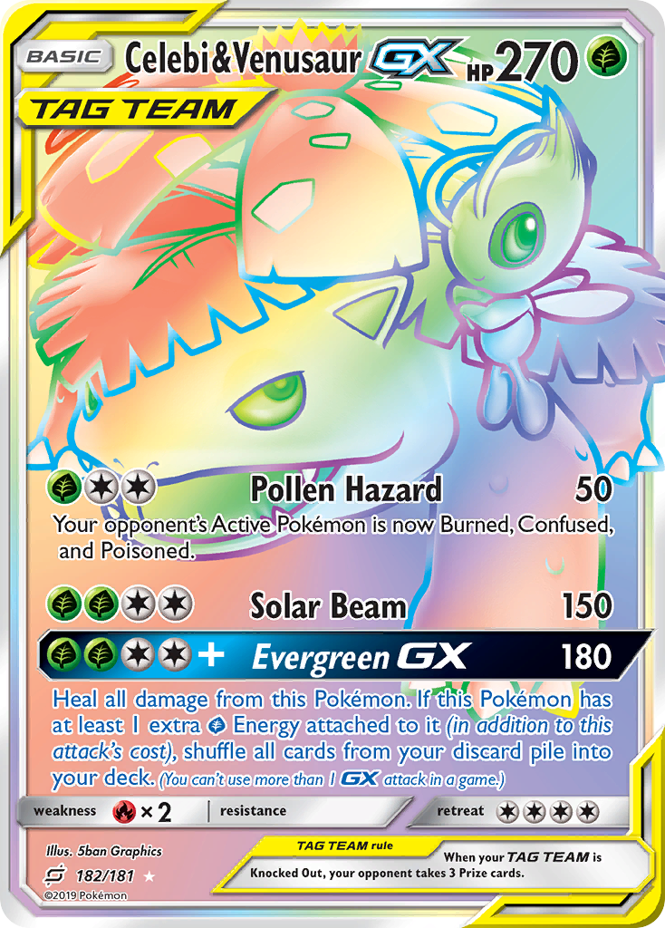 Celebi & Venusaur GX (182/181) [Sun & Moon: Team Up] | Card Citadel