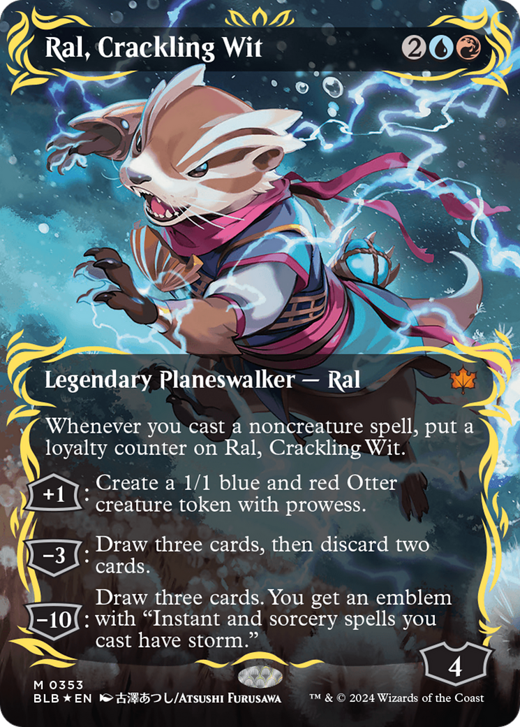 Ral, Crackling Wit (Borderless) (Raised Foil) [Bloomburrow] | Card Citadel