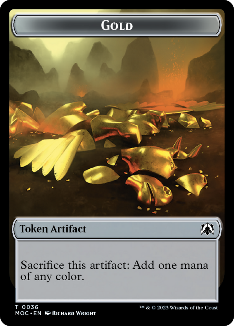 Thopter // Gold Double-Sided Token [March of the Machine Commander Tokens] | Card Citadel
