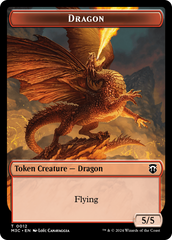 Dragon (Ripple Foil) // Copy Double-Sided Token [Modern Horizons 3 Commander Tokens] | Card Citadel