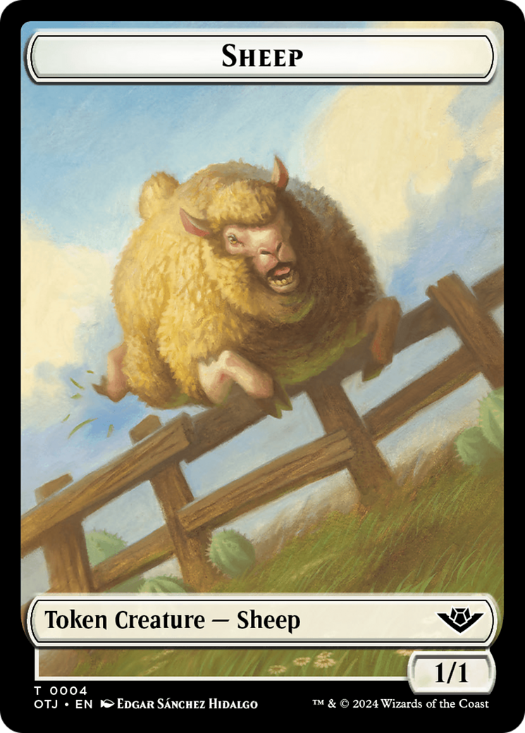 Treasure // Sheep Double-Sided Token [Outlaws of Thunder Junction Tokens] | Card Citadel
