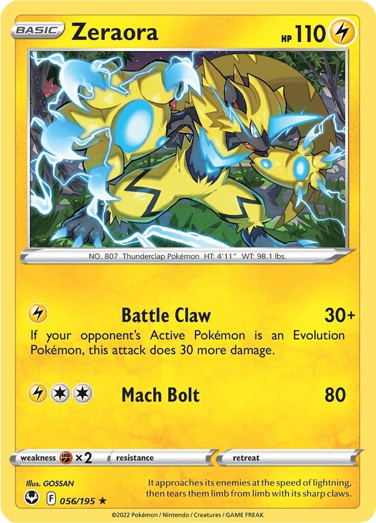 Zeraora (056/195) [Sword & Shield: Silver Tempest] | Card Citadel