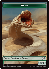 Wurm (0018) // Fractal Double-Sided Token [Duskmourn: House of Horror Commander Tokens] | Card Citadel