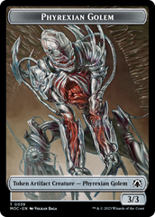 Phyrexian Golem // Construct Double-Sided Token [March of the Machine Commander Tokens] | Card Citadel