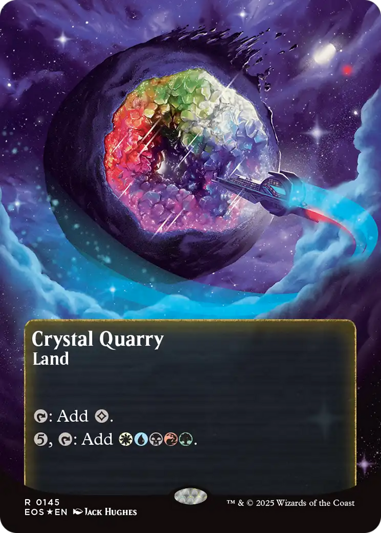 Crystal Quarry (0145) (Borderless) (Galaxy Foil) [Edge of Eternities: Stellar Sights] | Card Citadel