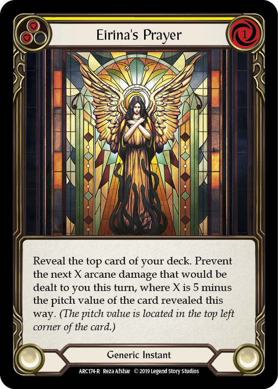 Eirina's Prayer (Yellow) [ARC174-R] (Arcane Rising)  1st Edition Normal | Card Citadel