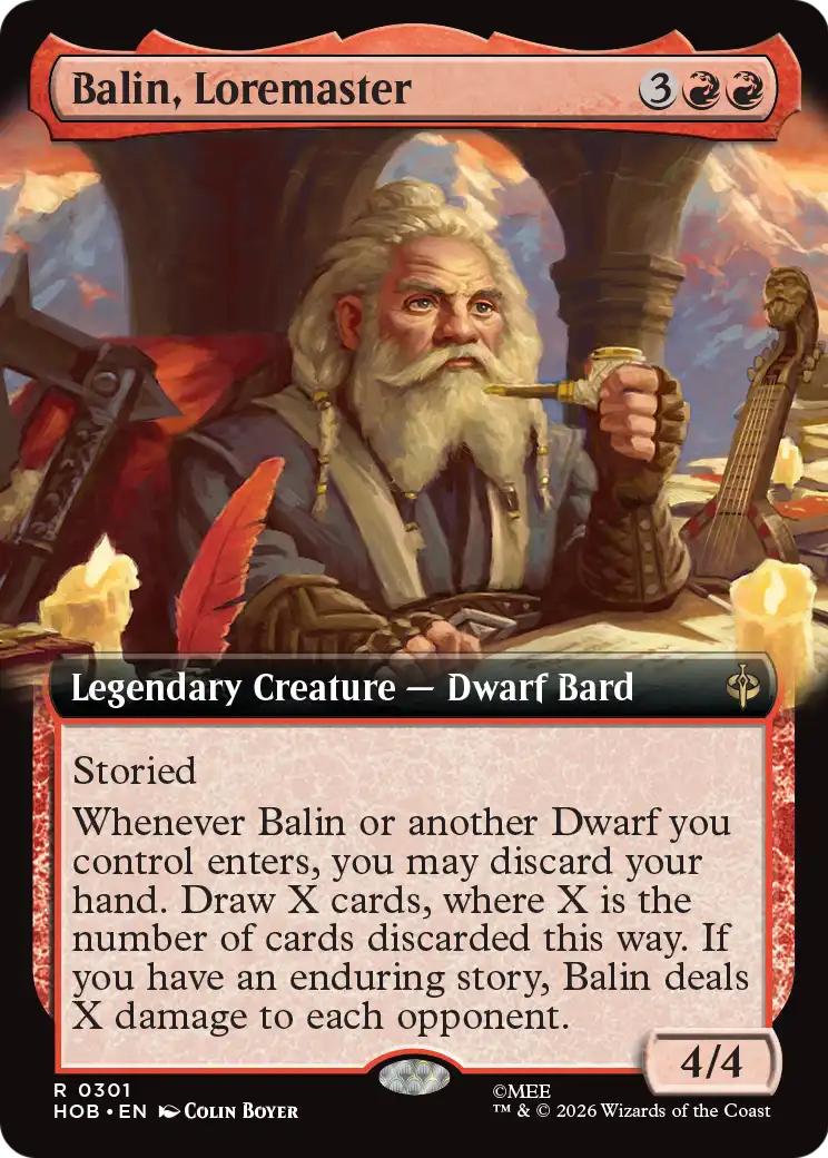 Balin, Loremaster (Extended Art) [The Hobbit] | Card Citadel