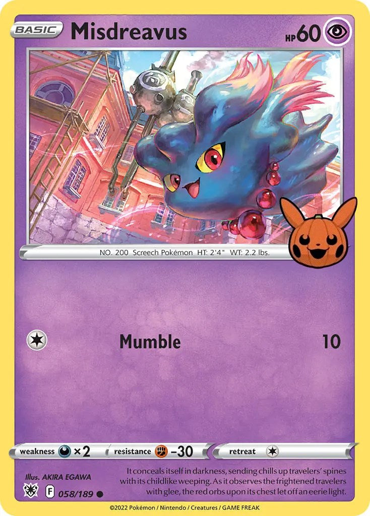 Misdreavus (058/189) [Trick or Trade] | Card Citadel