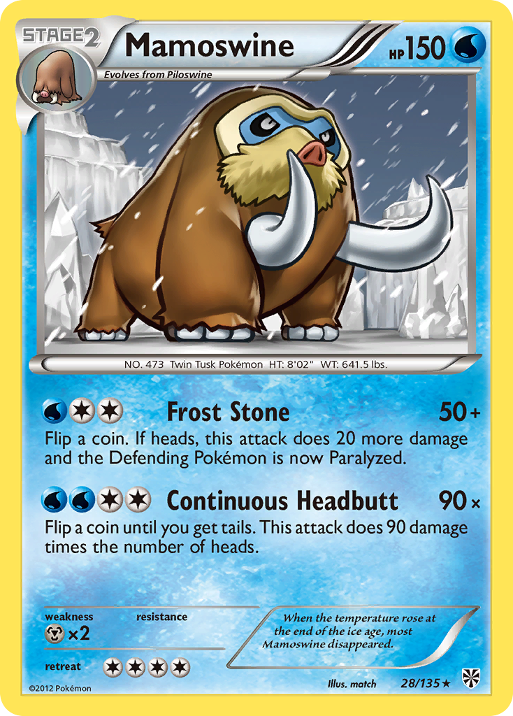 Mamoswine (28/135) [Black & White: Plasma Storm] | Card Citadel