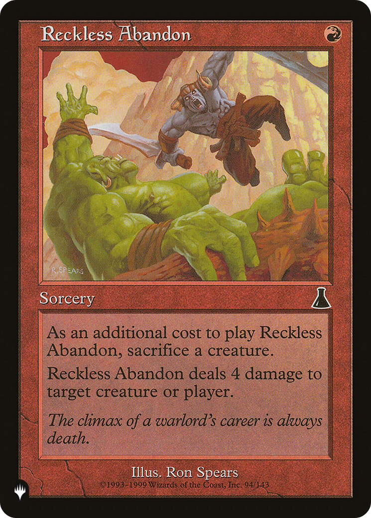 Reckless Abandon [The List Reprints] | Card Citadel