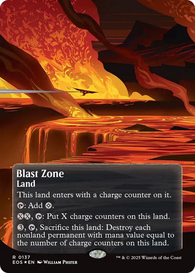 Blast Zone (0137) (Borderless) (Galaxy Foil) [Edge of Eternities: Stellar Sights] | Card Citadel