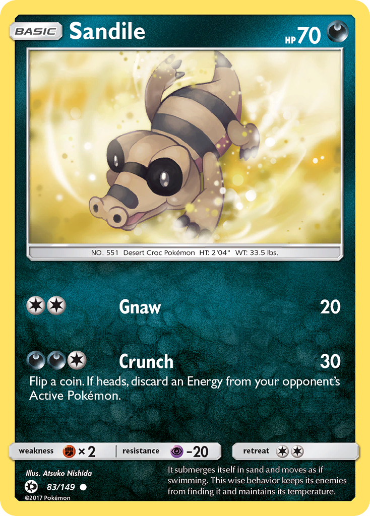 Sandile (83/149) [Sun & Moon: Base Set] | Card Citadel