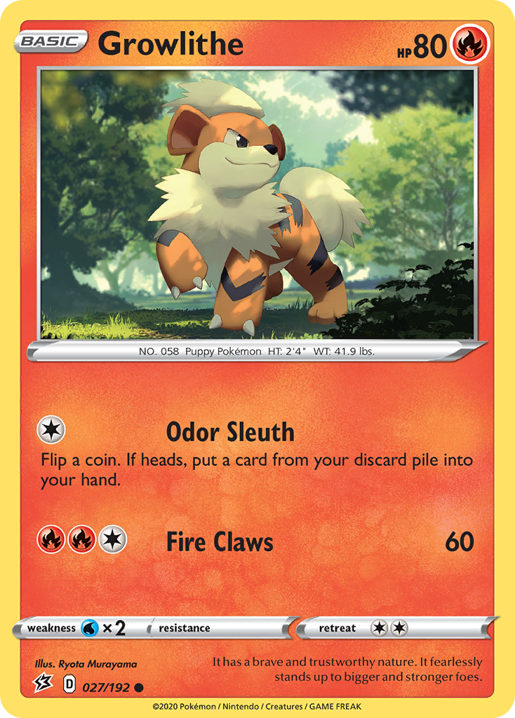 Growlithe (027/192) [Sword & Shield: Rebel Clash] | Card Citadel