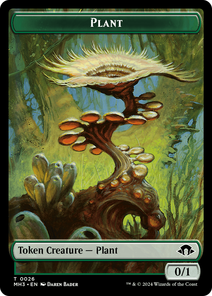 Plant (Ripple Foil) // Zombie Double-Sided Token [Modern Horizons 3 Tokens] | Card Citadel