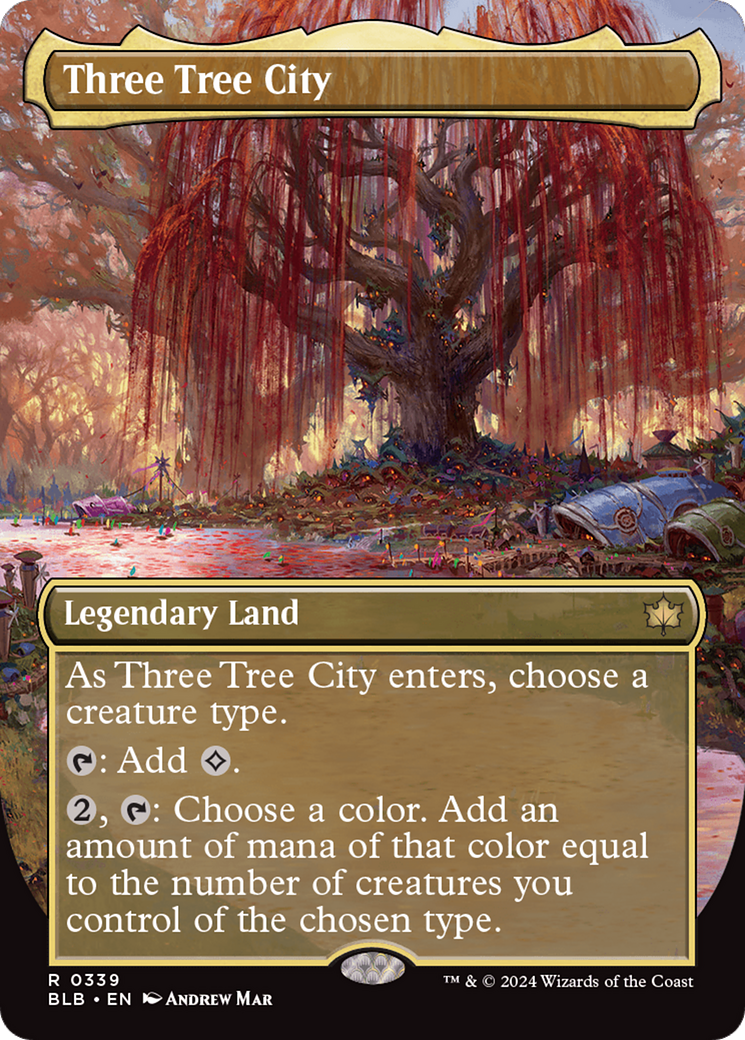 Three Tree City (Borderless) (0339) [Bloomburrow] | Card Citadel