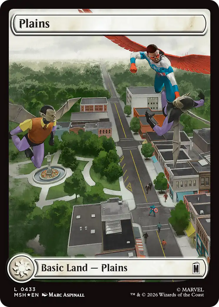Plains (0433) (Surge Foil) [Marvel Super Heroes] | Card Citadel