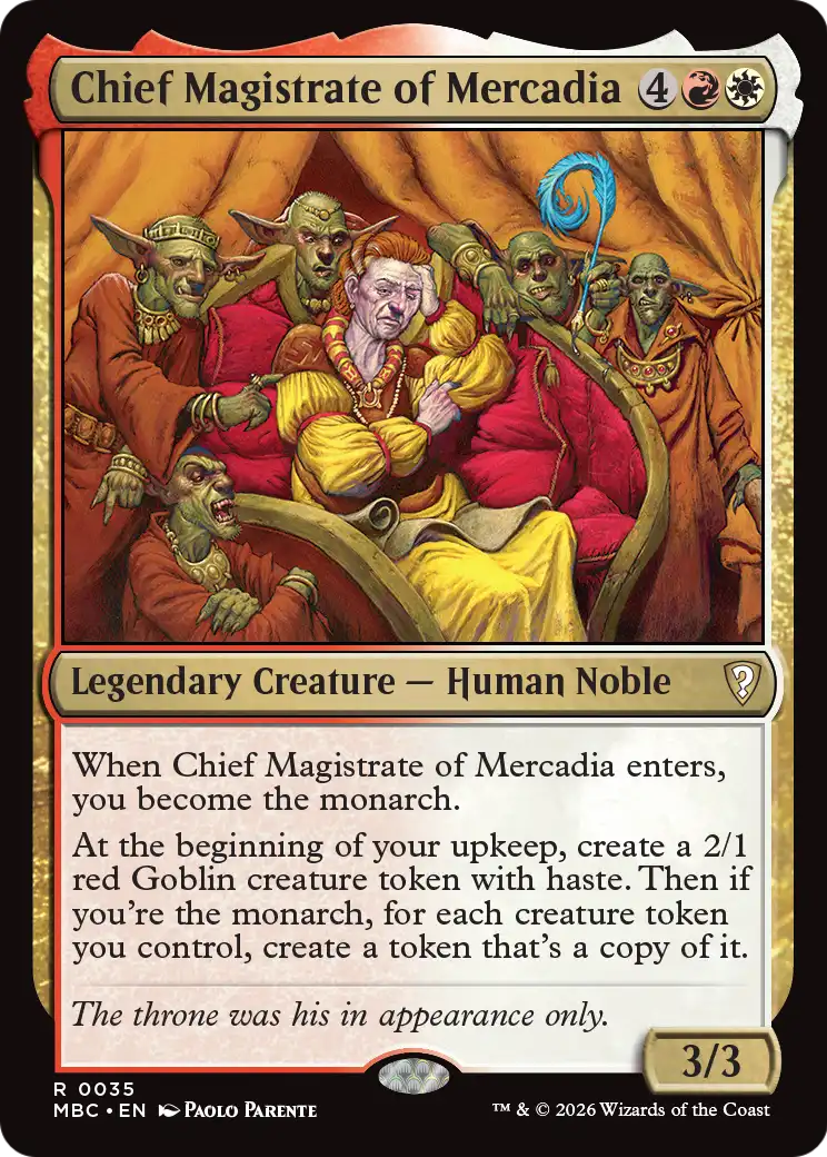 Chief Magistrate of Mercadia [Mystery Booster: Commander Edition] | Card Citadel