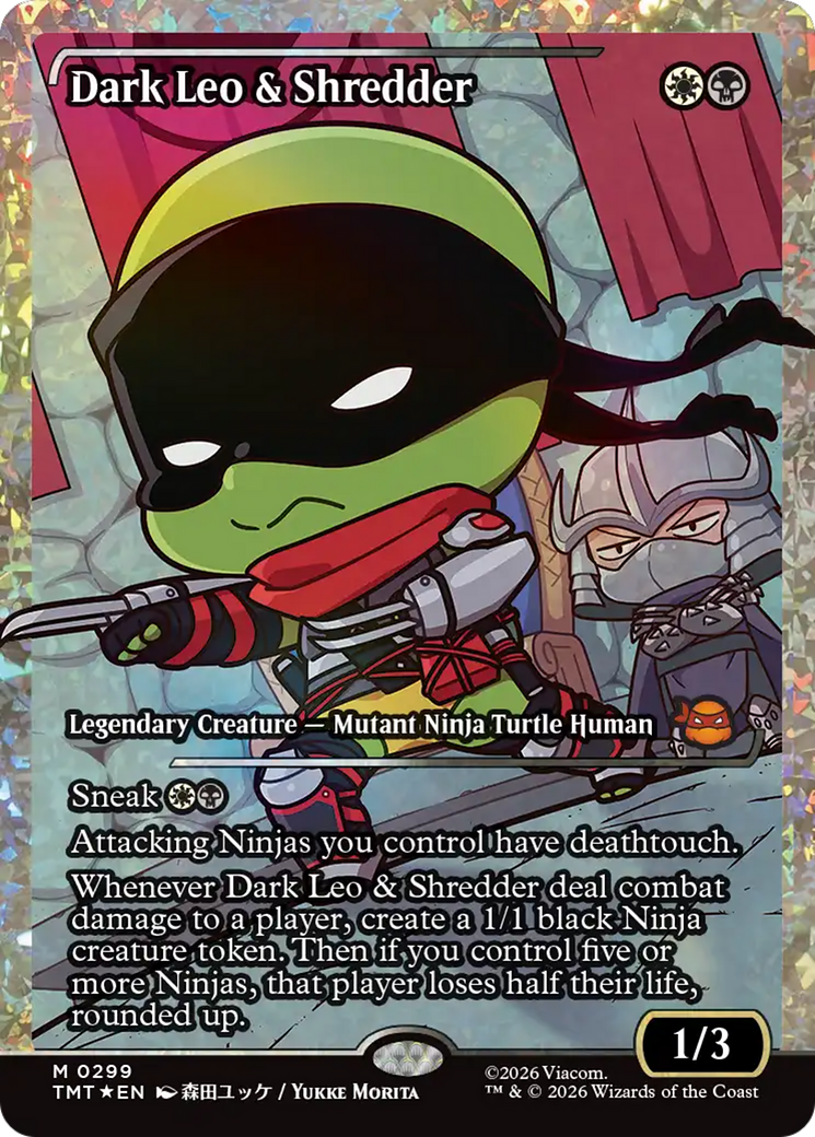 Dark Leo & Shredder (Showcase) (Fracture Foil) [Teenage Mutant Ninja Turtles] | Card Citadel