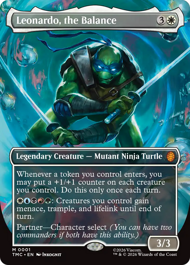 Leonardo, the Balance (Borderless) [Teenage Mutant Ninja Turtles Commander] | Card Citadel