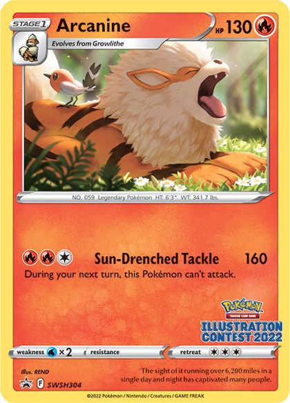 Arcanine (SWSH304) (Illustration Contest 2022) [Sword & Shield: Black Star Promos] | Card Citadel