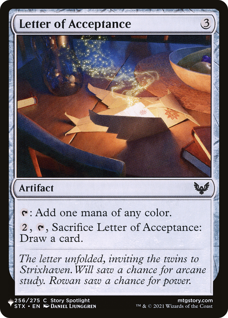 Letter of Acceptance [The List Reprints] | Card Citadel