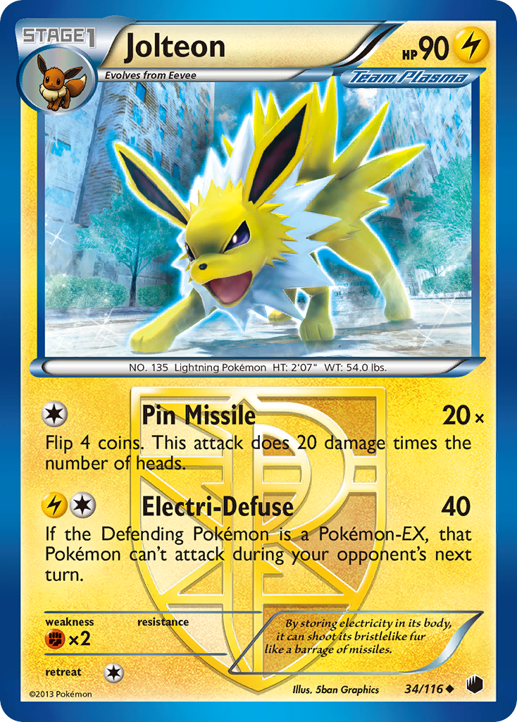 Jolteon (34/116) [Black & White: Plasma Freeze] | Card Citadel