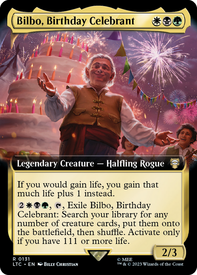 Bilbo, Birthday Celebrant (Extended Art) [The Lord of the Rings: Tales of Middle-Earth Commander] | Card Citadel