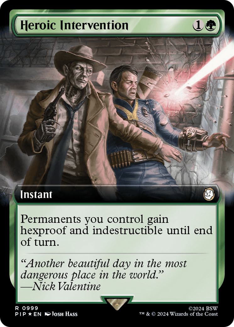 Heroic Intervention (Extended Art) (Surge Foil) [Fallout] | Card Citadel