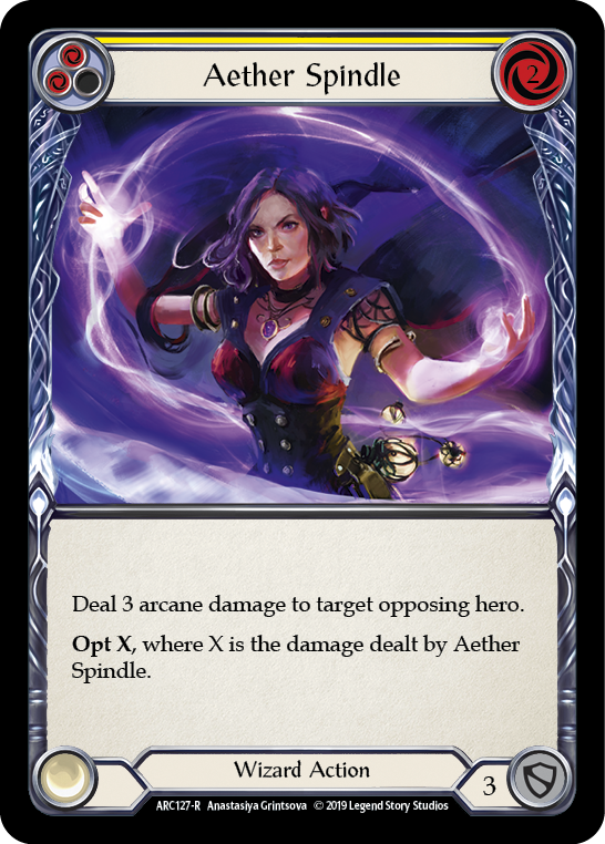 Aether Spindle (Yellow) [ARC127-R] (Arcane Rising)  1st Edition Rainbow Foil | Card Citadel
