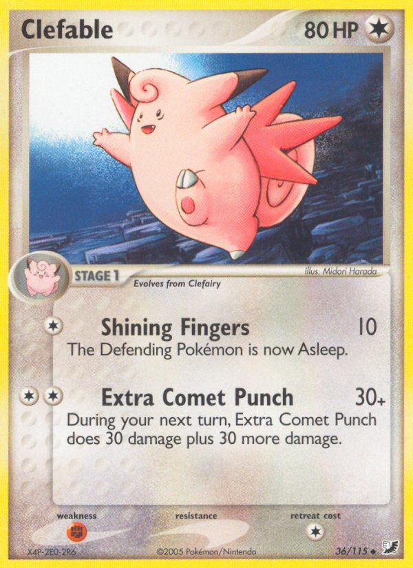 Clefable (36/115) [EX: Unseen Forces] | Card Citadel