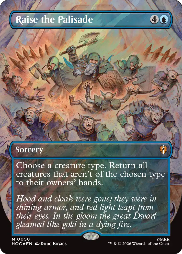 Raise the Palisade (Borderless) (Surge Foil) [The Hobbit: Eternal-Legal] | Card Citadel