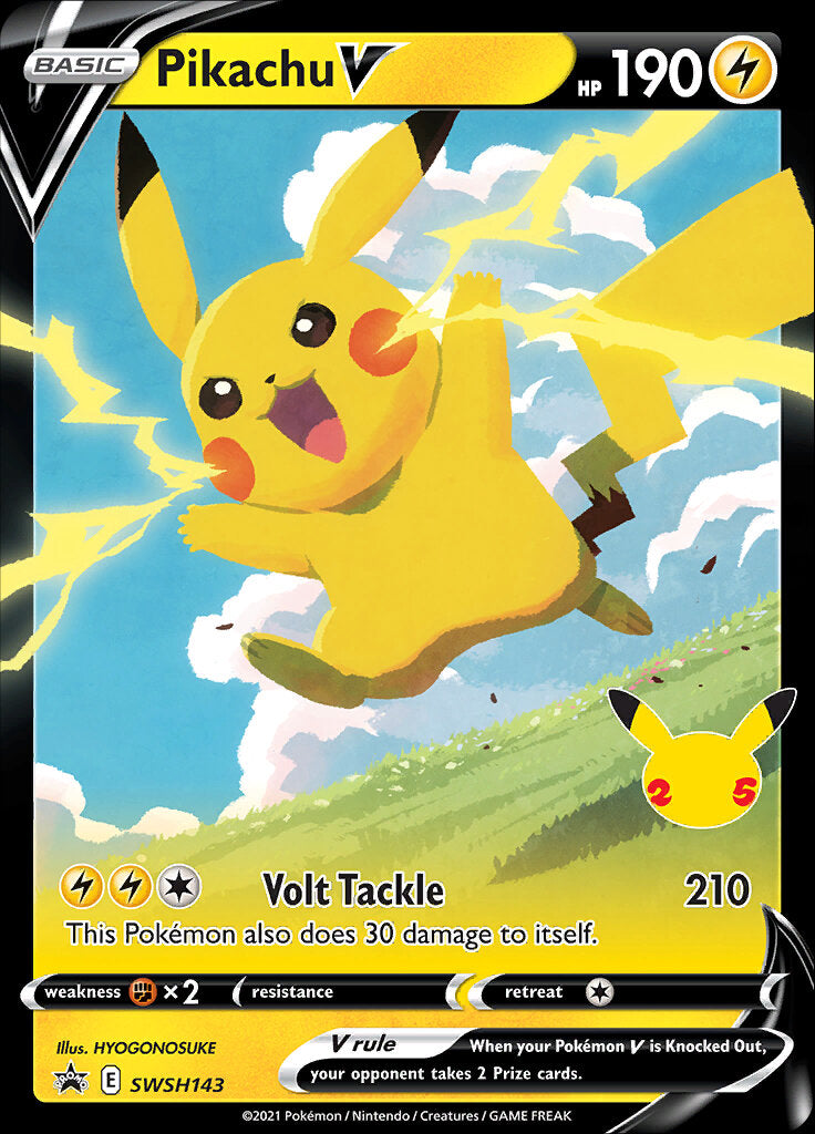 Pikachu V (SWSH143) (Celebrations) [Sword & Shield: Black Star Promos] | Card Citadel