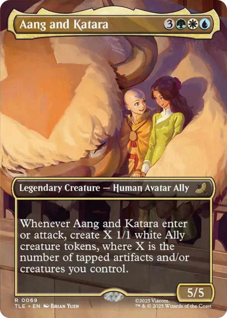Aang and Katara (Borderless) [Avatar: The Last Airbender: Eternal-Legal] | Card Citadel