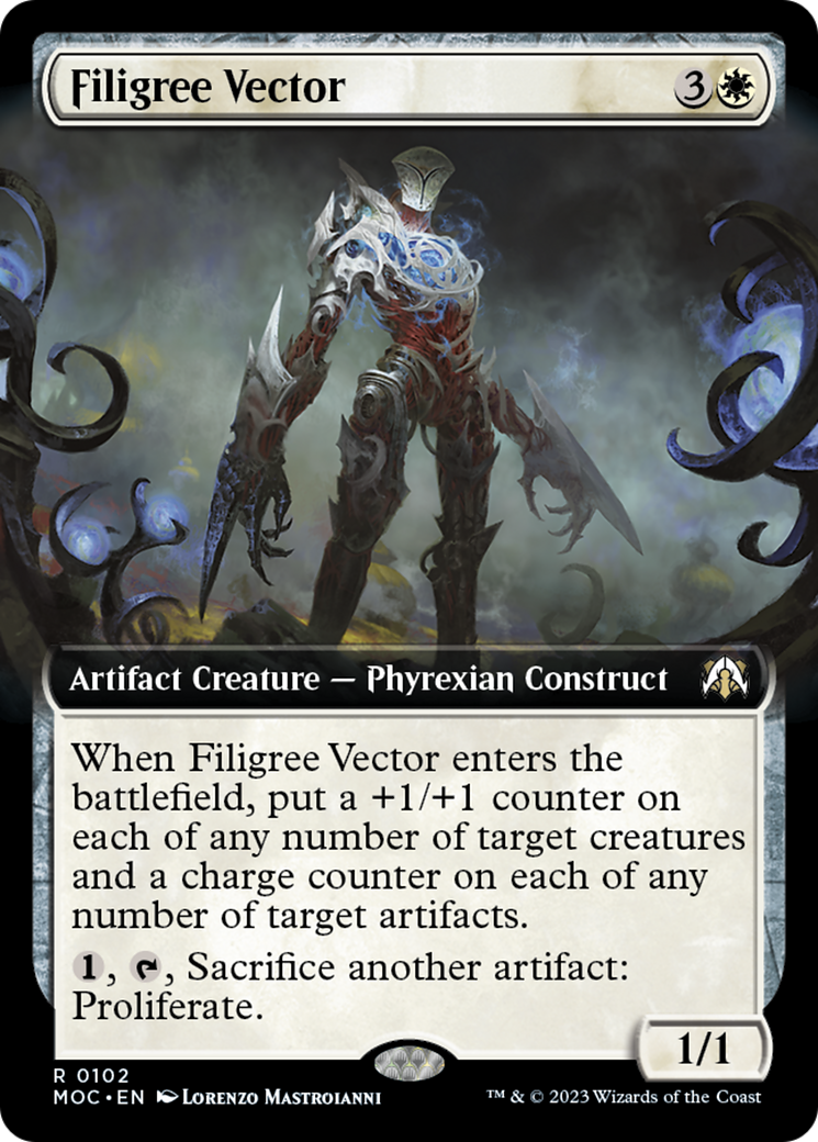 Filigree Vector (Extended Art) [March of the Machine Commander] | Card Citadel