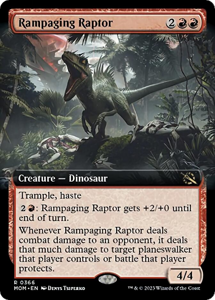 Rampaging Raptor (Extended Art) [March of the Machine] | Card Citadel