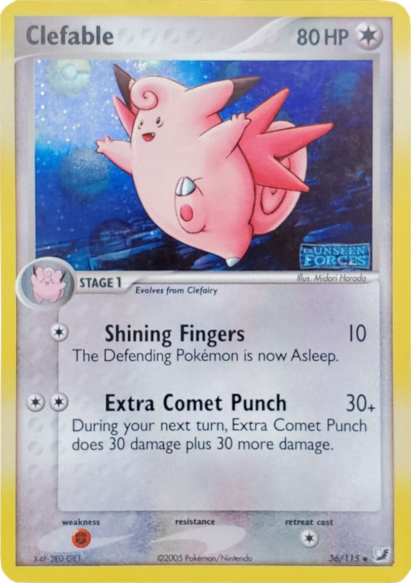 Clefable (36/115) (Stamped) [EX: Unseen Forces] | Card Citadel