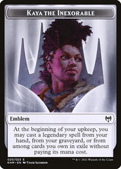 Human Warrior // Kaya, the Inexorable Emblem Double-Sided Token [Kaldheim Tokens] | Card Citadel