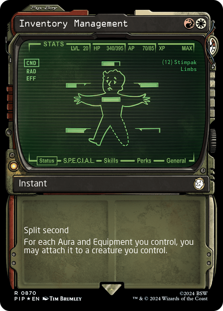 Inventory Management (Showcase) (Surge Foil) [Fallout] | Card Citadel
