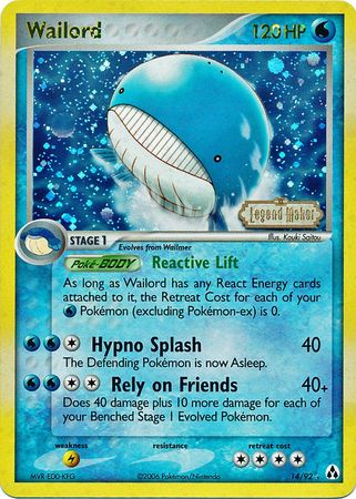 Wailord (14/92) (Stamped) [EX: Legend Maker] | Card Citadel
