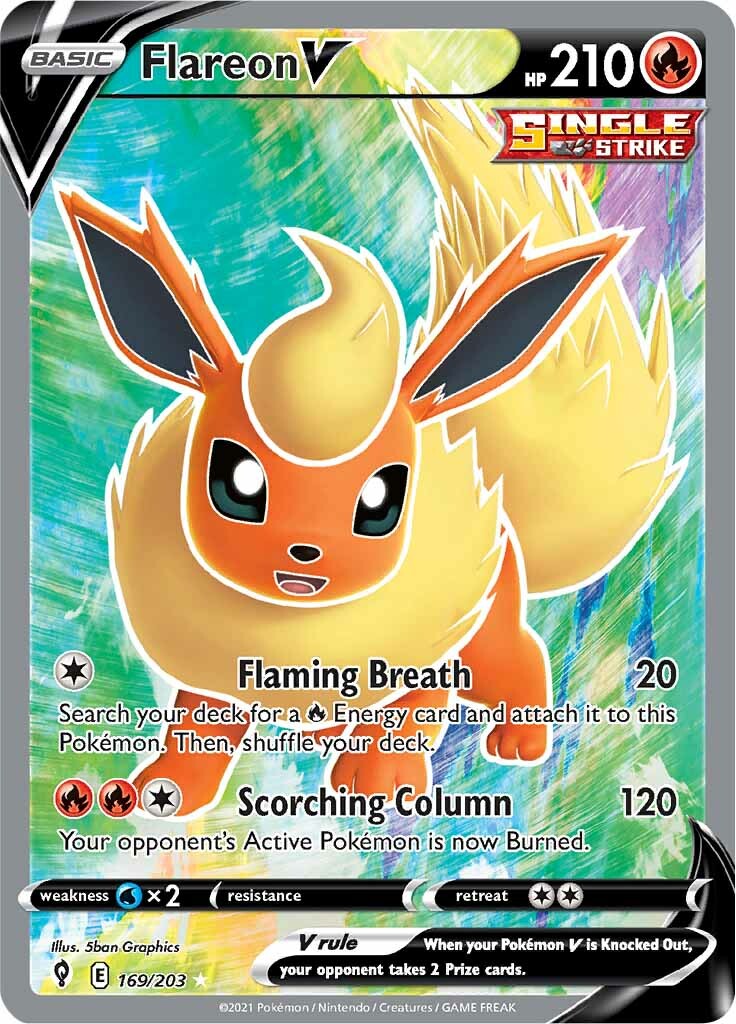 Flareon V (169/203) [Sword & Shield: Evolving Skies] | Card Citadel