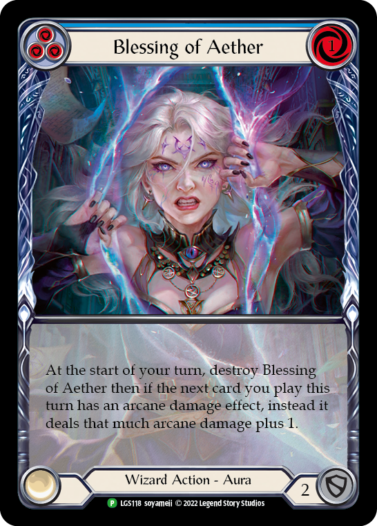 Blessing of Aether (Blue) [LGS118] (Promo)  Rainbow Foil | Card Citadel