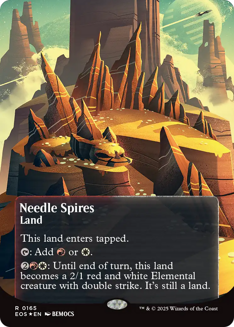 Needle Spires (0165) (Borderless) (Galaxy Foil) [Edge of Eternities: Stellar Sights] | Card Citadel