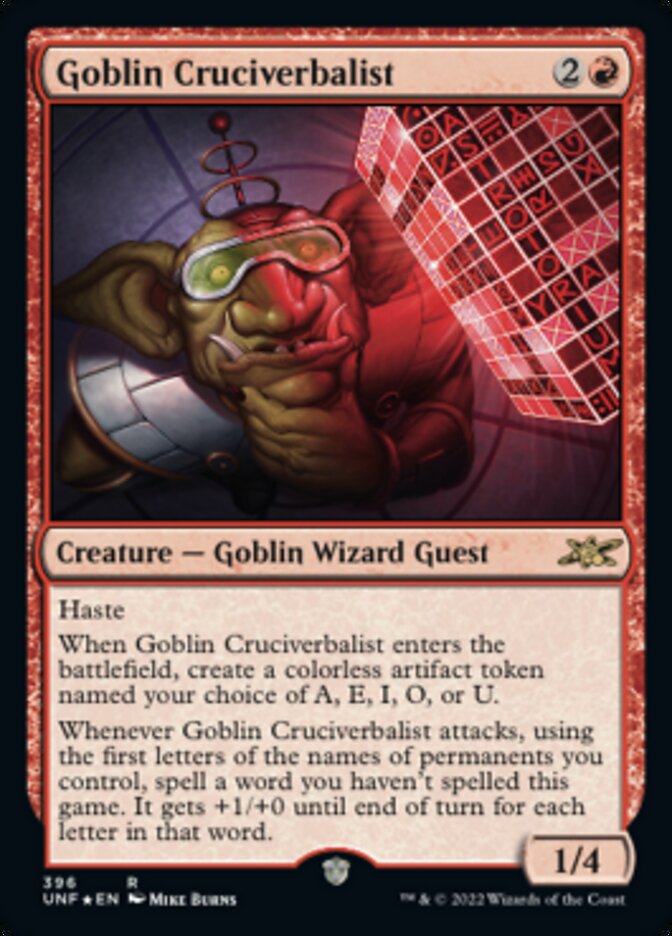 Goblin Cruciverbalist (Galaxy Foil) [Unfinity] | Card Citadel