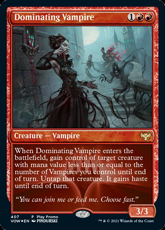 Dominating Vampire (Play Promo) [Innistrad: Crimson Vow Promos] | Card Citadel