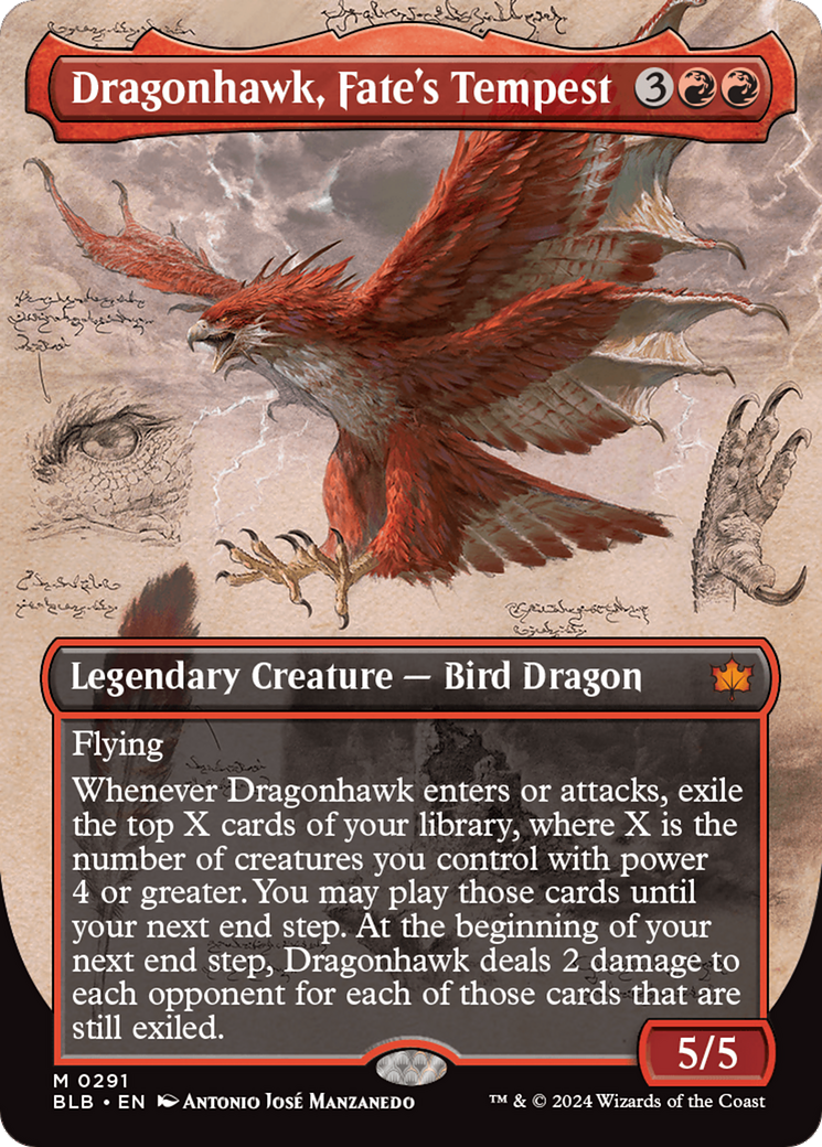 Dragonhawk, Fate's Tempest (Borderless) [Bloomburrow] | Card Citadel