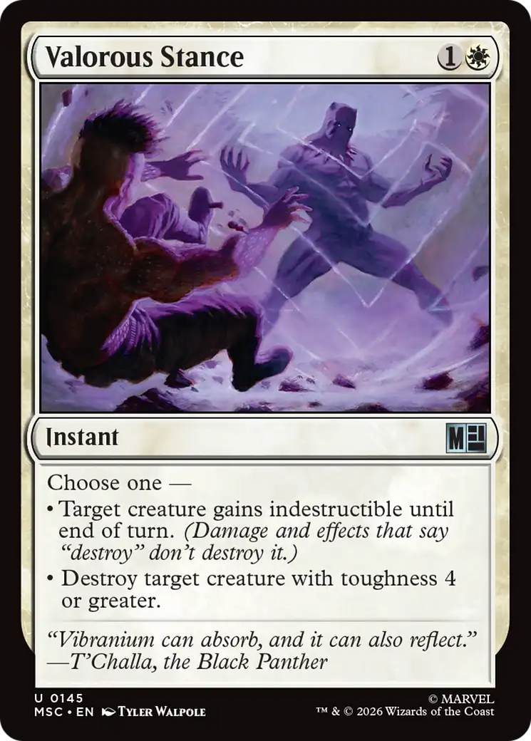 Valorous Stance (Surge Foil) [Marvel Super Heroes Commander] | Card Citadel