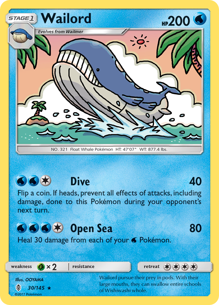 Wailord (30/145) [Sun & Moon: Guardians Rising] | Card Citadel