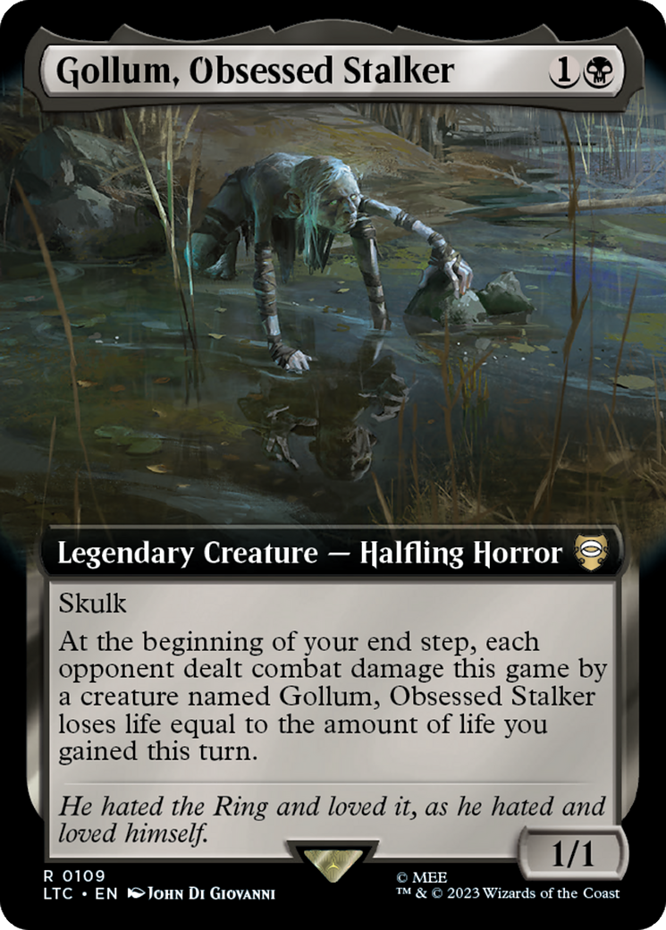 Gollum, Obsessed Stalker (Extended Art) [The Lord of the Rings: Tales of Middle-Earth Commander] | Card Citadel