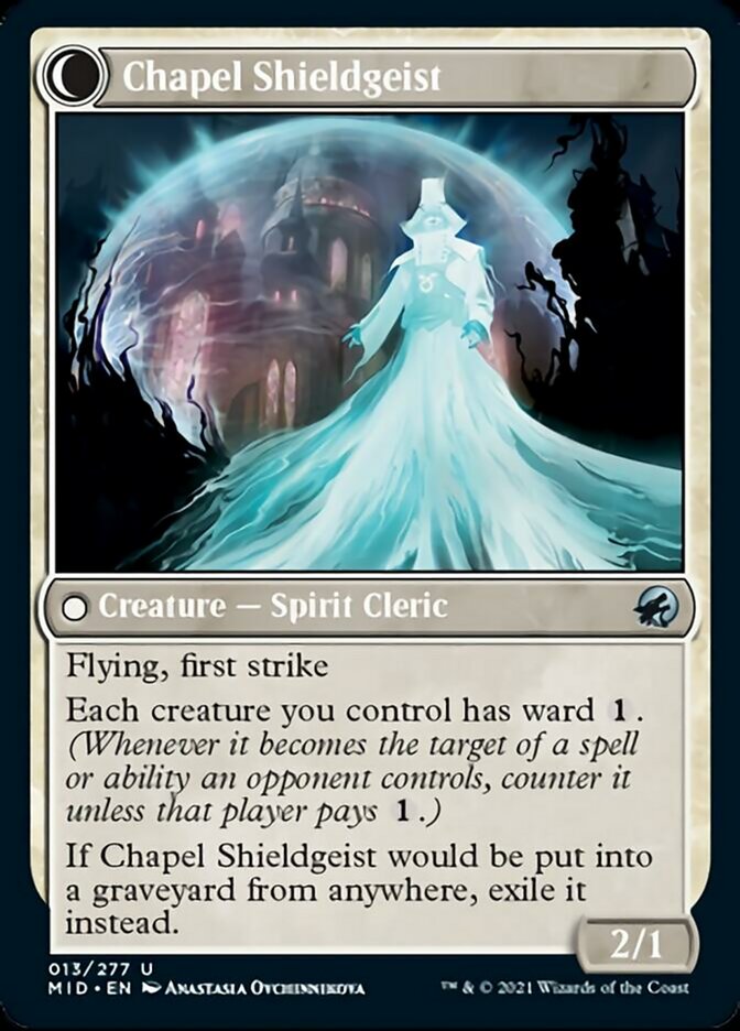 Chaplain of Alms // Chapel Shieldgeist [Innistrad: Midnight Hunt] | Card Citadel