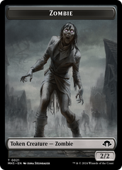 Zombie (Ripple Foil) // Elephant Double-Sided Token [Modern Horizons 3 Commander Tokens] | Card Citadel
